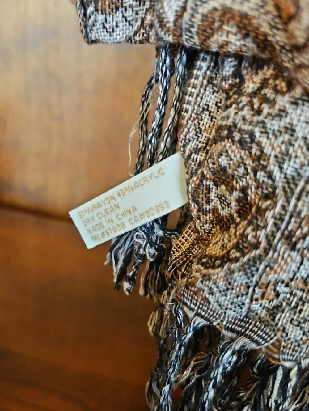 Brown and Tan Paisley Scarf